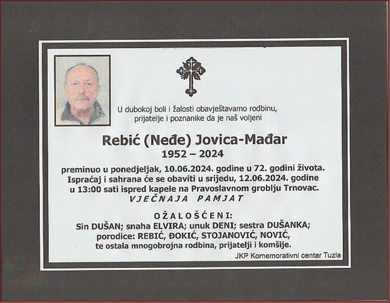 In memoriam, Jovica Rebic