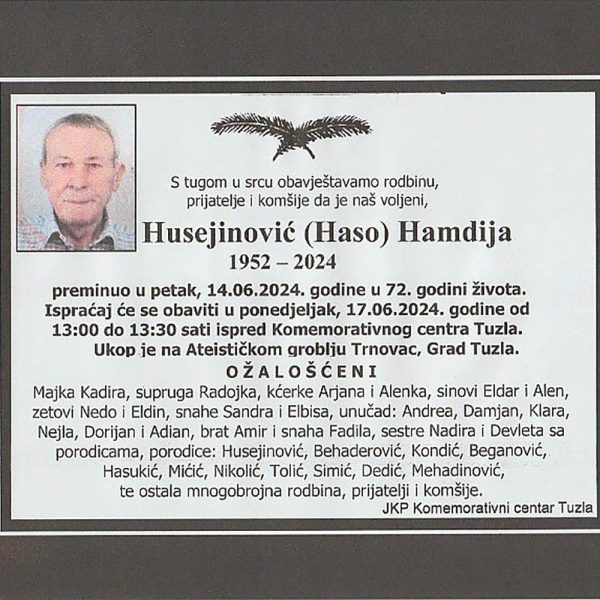 In memoriam: Hamdija (Hase) Husejinović