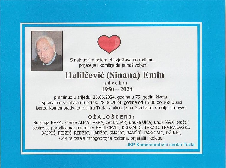 In memoriam, Emin Halilcevic