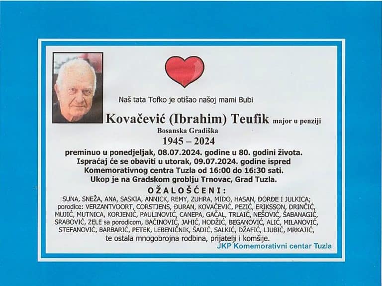 In memoriam, Teufik Kovacevic