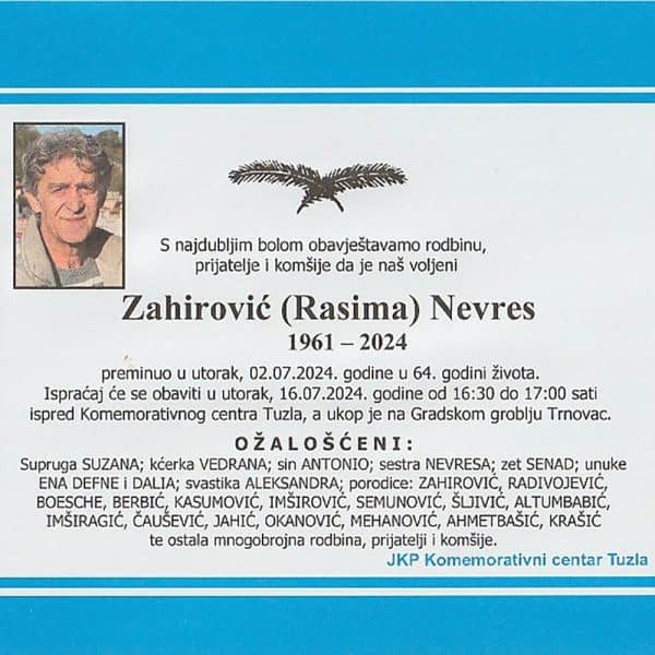 In memoriam, Nevres Zahirovic