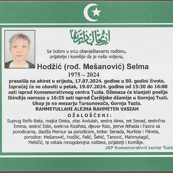 In memoriam, Selma Hodzic