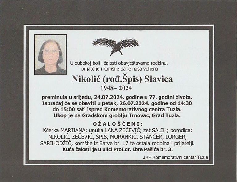 In memoriam,Slavica Nikolic