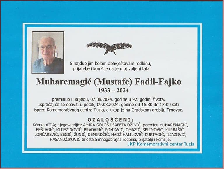 In memoriam - Fadil Muharemagic Fajko