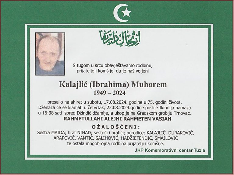 In memoriam, Muharem Kalajlic