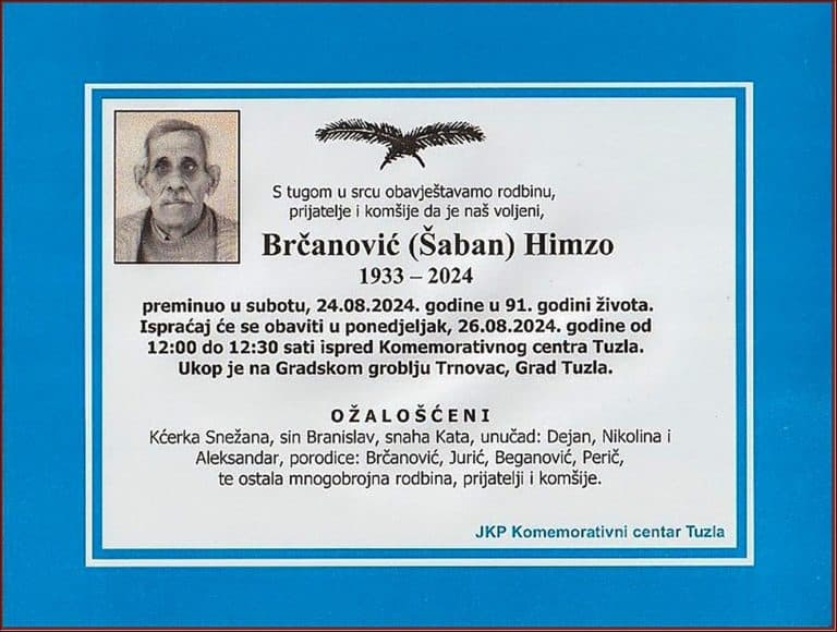 In memoriam, Himzo Brcanovic