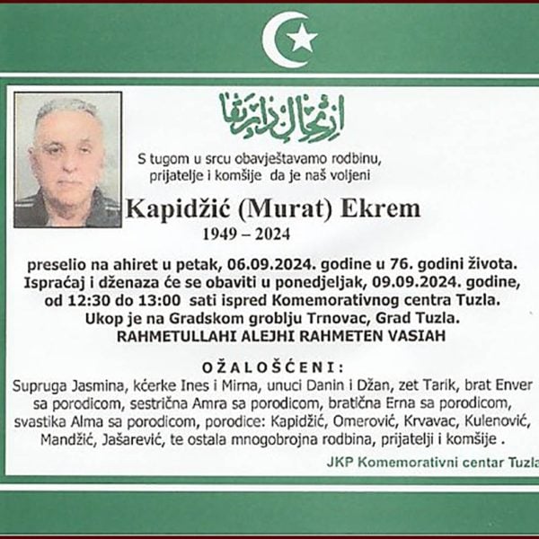 In memoriam, Ekrem Kapidzic