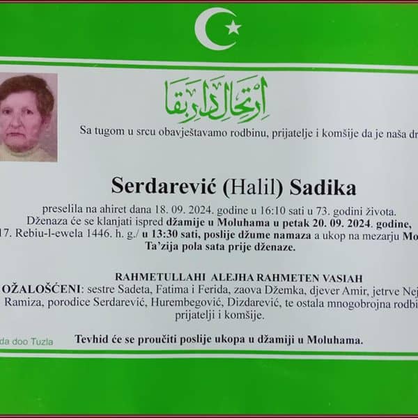 In memoriam, Sadika Serdarevic