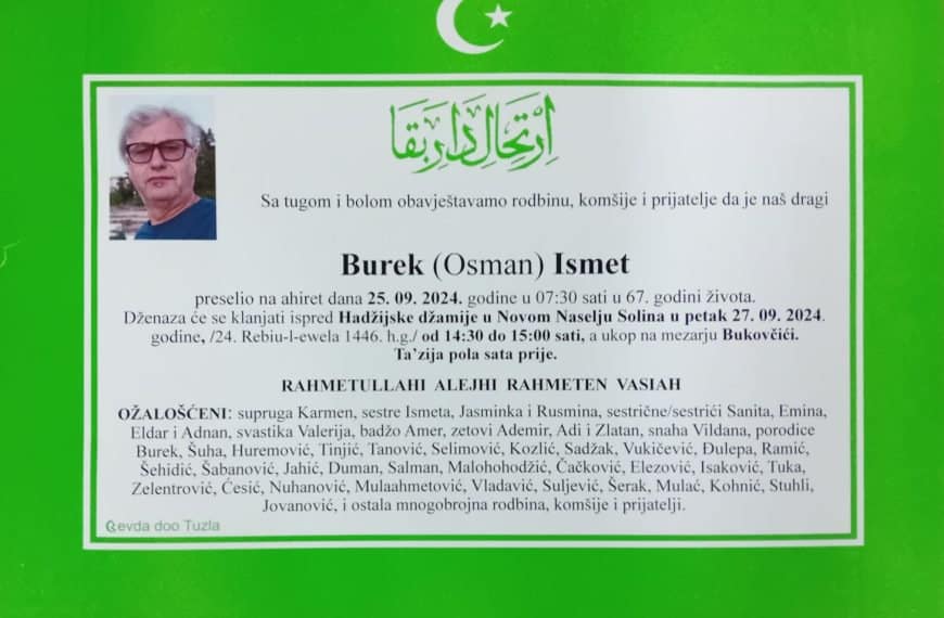 In memoriam, Ismet Burek