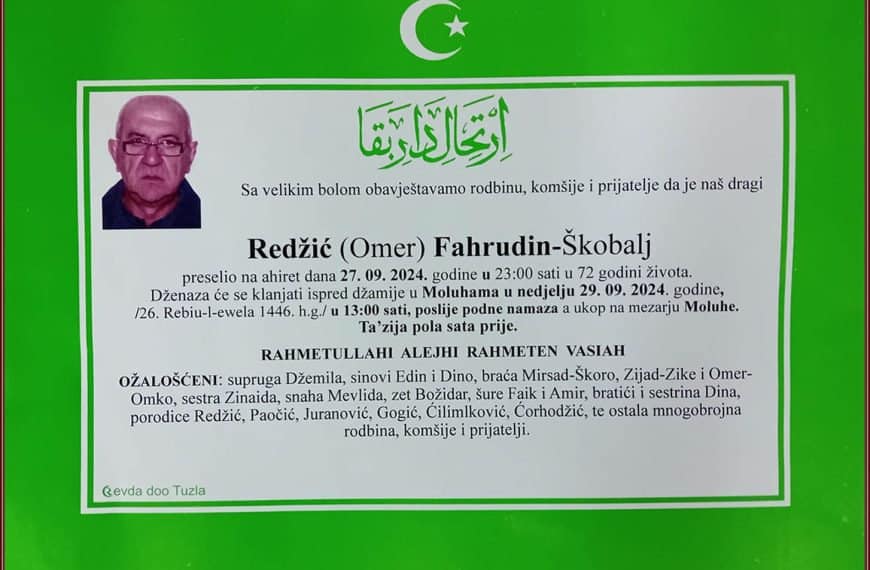 In memoriam: Fahrudin (Omera) REDŽIĆ – ŠKOBALJ