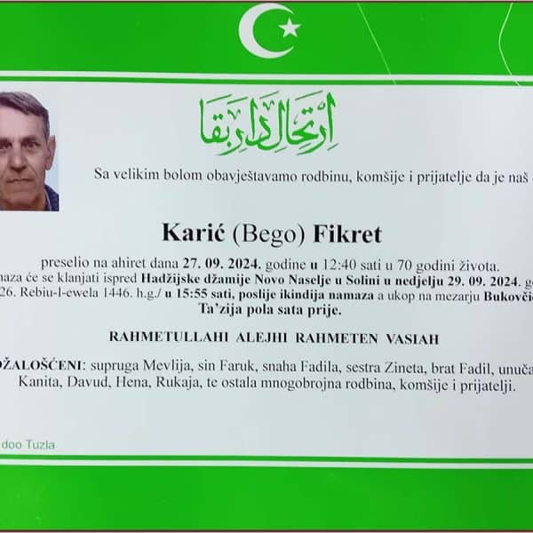 In memoriam: Fikret (Bege) KARIĆ