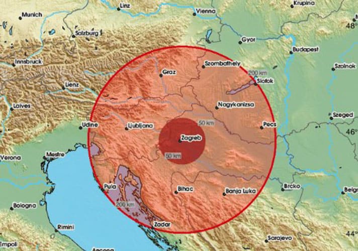 zemljotres jacine 1,3 po rihteru osjetio se u zagrebu