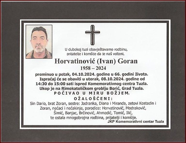 In memoriam, Goran Horvatinović