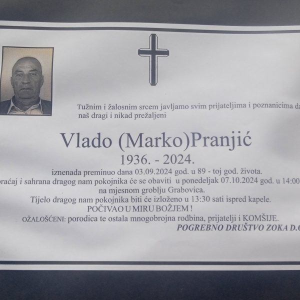 In memoriam: Vlado PRANJIĆ (Marko)