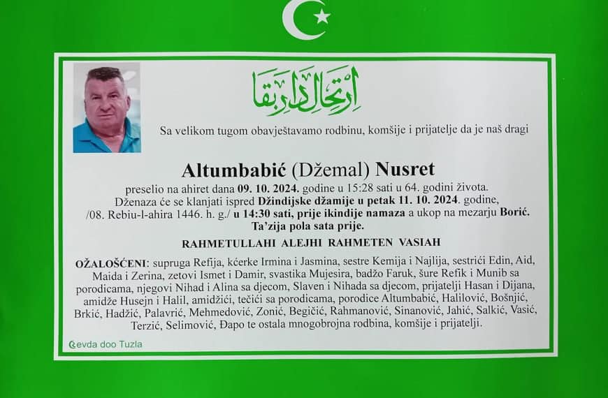 In memoriam, Nusret Altumbabic