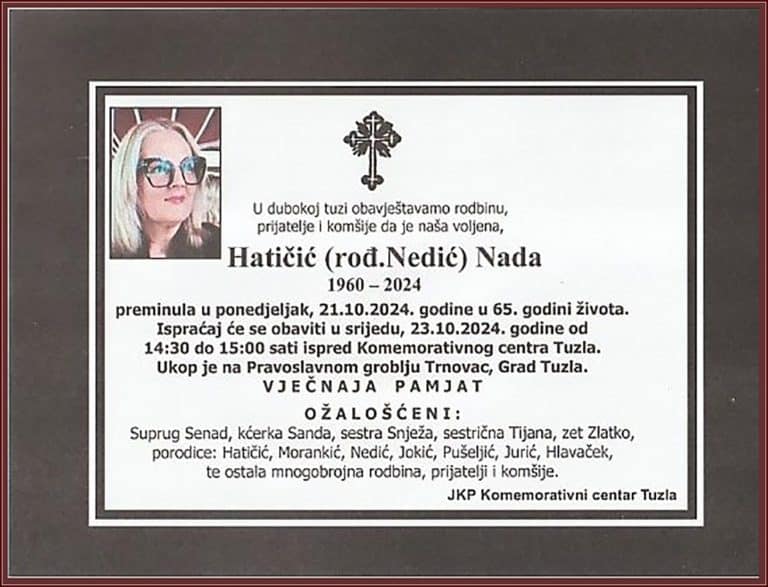 In memoriam, Neda Haticic