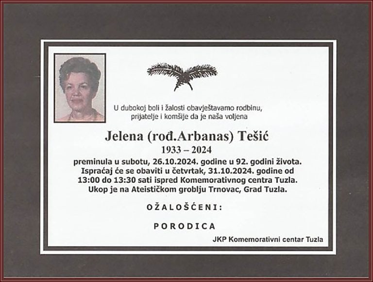 In memoriam, Jelena Tesic