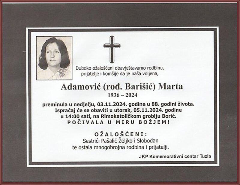 In memoriam - Marta Adamovic
