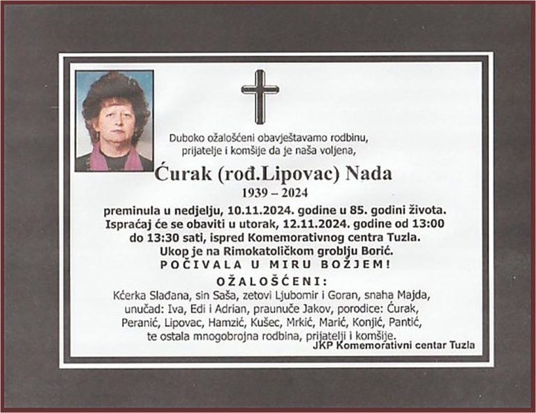 In memoriam, Nada Curak