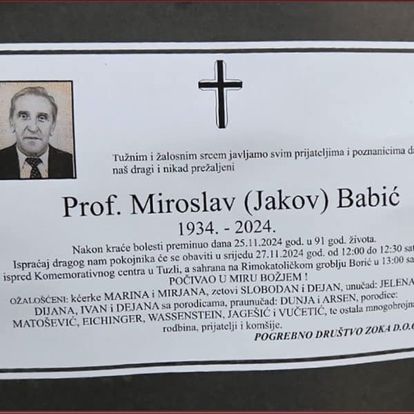 In memoriam: Prof. Miroslav (Jakova) BABIĆ