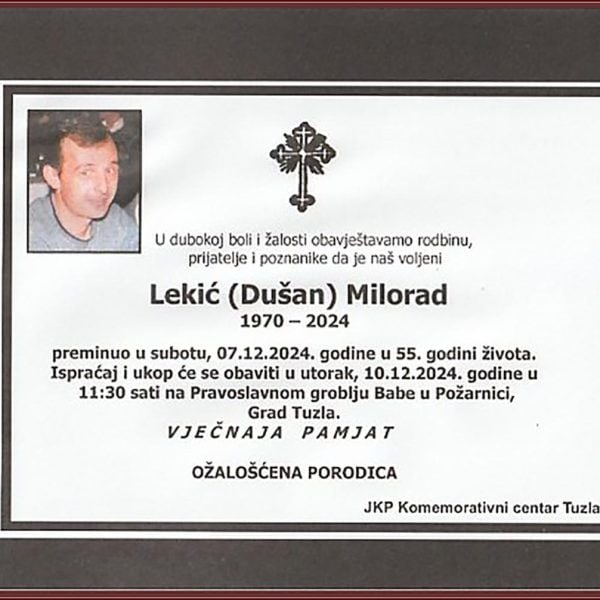 In memoriam: Milorad (Dušana) LEKIĆ