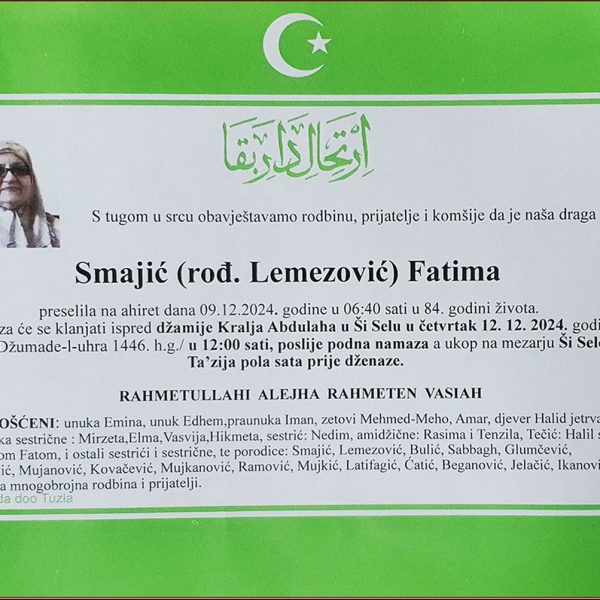 In memoriam: Fatima SMAJIĆ (Lemezović)