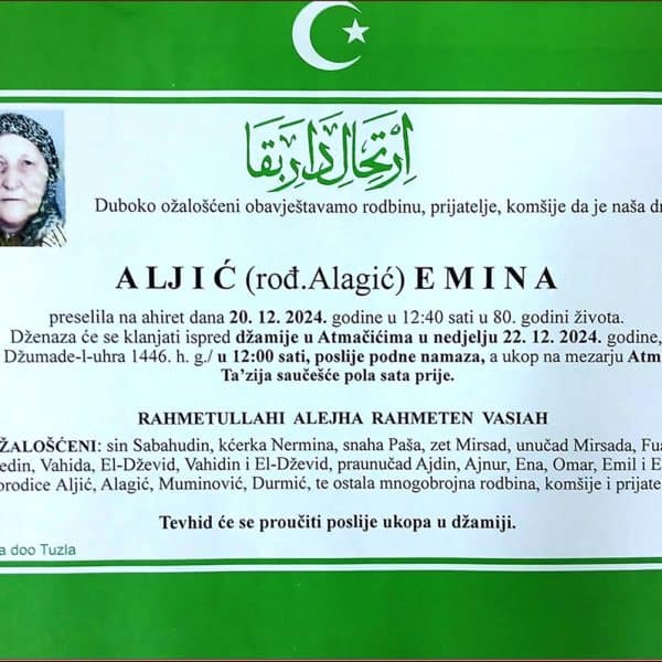 In memoriam: Emina ALJIĆ (Alagić)