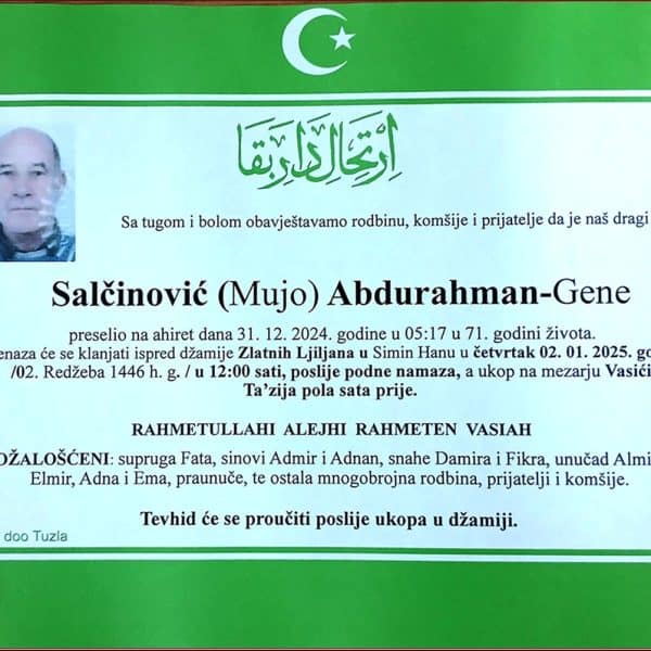 In memoriam: Abdurahman (Muje) SALČINOVIĆ – Gene