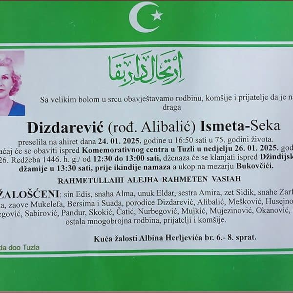 In memoriam: Ismeta – Seka DIZDAREVIĆ (Alibalić)