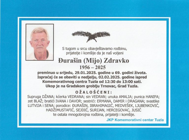 In memoriam, Zdravko Djurasin