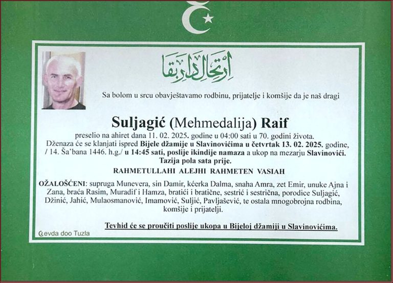 In memoriam, Raif Suljagic