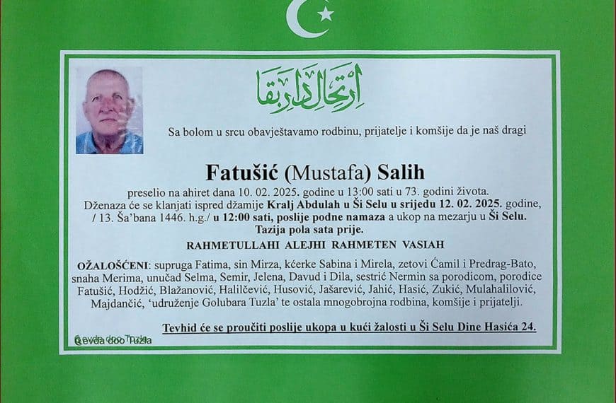 In memoriam: Salih (Mustafe) FATUŠIĆ
