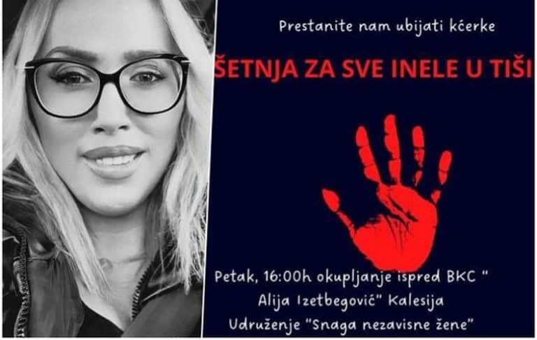 u organizaciji udruzenja snaga nezavisne zene danas poslijpodne u kalesiji ce biti odrzana mirna setnja povodom jucerasnjeg ubistva inele selimovic i njenog 13-godisnjeg sina