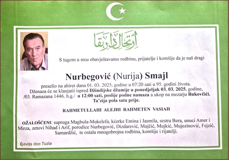 In memoriam, Smajl Nurbegovic