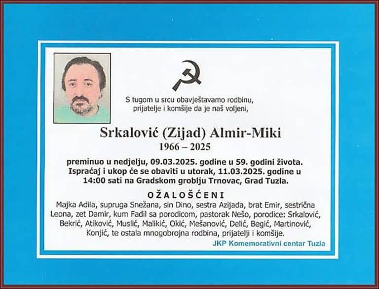 In memoriam, Almir Srkalovic