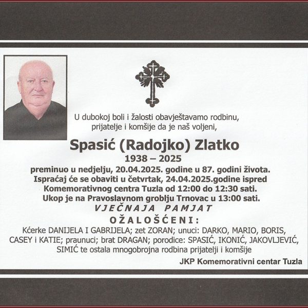 In memoriam: Zlatko (Radojka) SPASIĆ