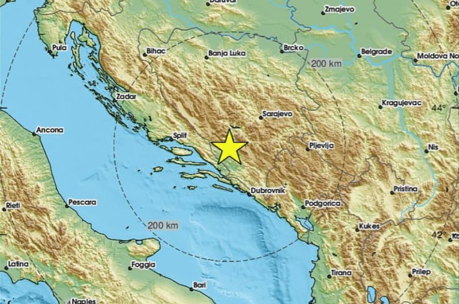 veceras je u hercegovini tacnije 9 kilometara istocno od mostara zabiljezen zemljotres 2,9 stepeni po rihteru