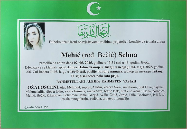 In memoriam, Selma Mehic