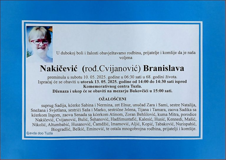 In memoriam, Branislava Nakicevic Cvijanovic