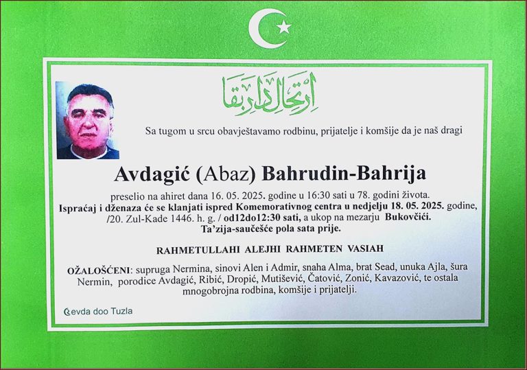 In memoriam, Bahrudin-Avdagić