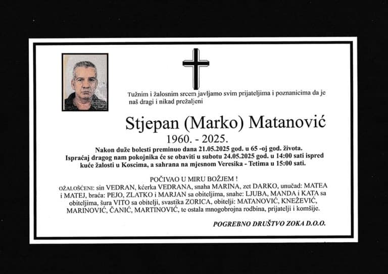 In memoriam, Stjepan Matanovic