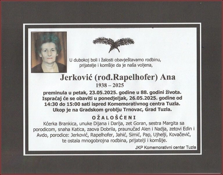 In memoriam, Ana Jerkovic
