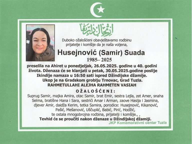 In memoriam, Suada Husejnovic