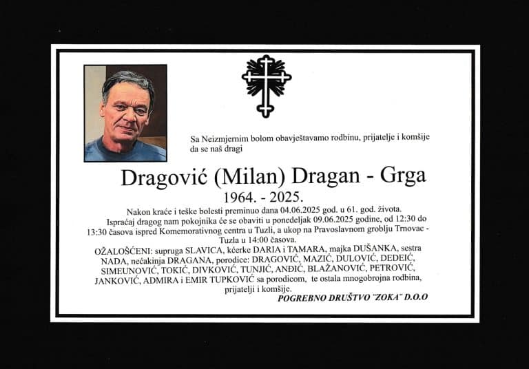 In memoriam, Dragan Dragovic