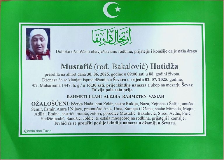 In memoriam, hatidža Mustafic