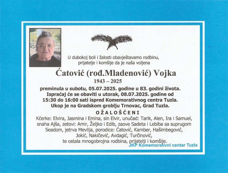 In memoriam, Vojka Catovic