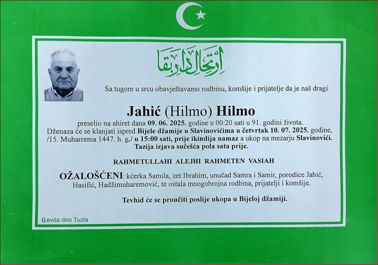 In memoriam, Hilmo Jahic