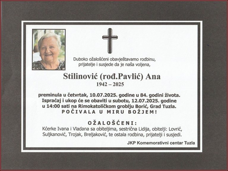 In memoriam, Ana Stilinovic