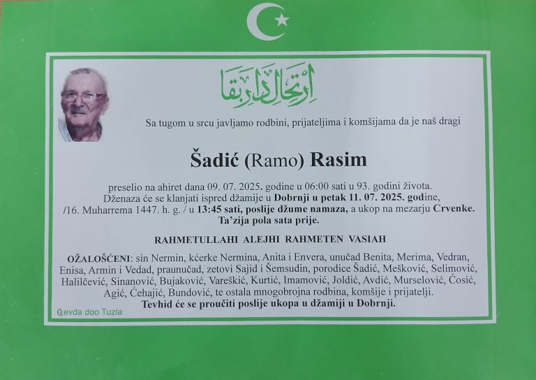 In memoria. Rasim Šadić