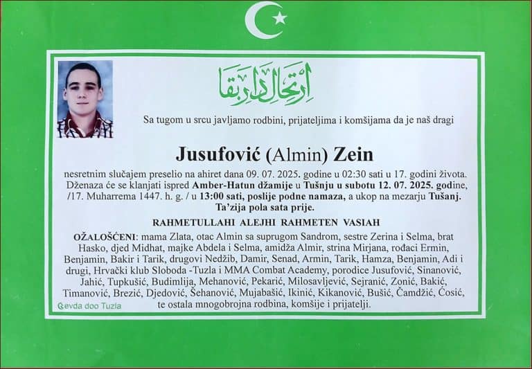 In memoriam, Zein Jusufovic